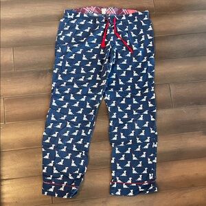 J. Crew Blue Pajama Pants with Dog Pattern